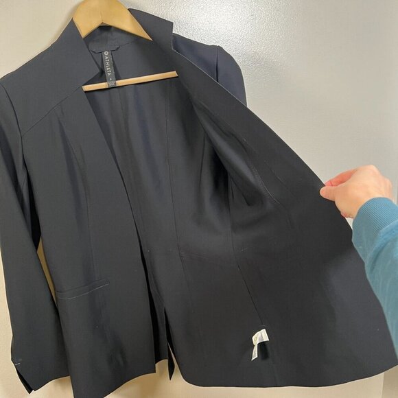 Athleta Cosmic Blazer Jacket Size 0 Black Work Office Career Business Travel - Picture 9 of 12